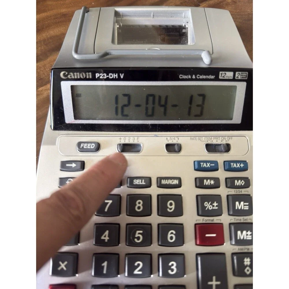 Canon P23-DH V 2 Color Mini Desktop Printing Calculator In Box. Barely Used.